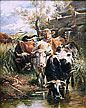Anton Braith, Heading For Water Fine Art Oil Painting