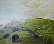 Catlin, George, Buffalo Chase, Mouth of the Yellowstone Fine Art Oil Painting