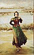 Boughton, George Henry, The Outside Edge: A Brabant Skater Fine Art Oil Painting