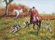 Rowlandson, George Derville, Huntsman with Hounds Fine Art Oil Painting