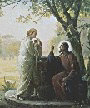 Bloch, Carl Heinrich, Jesus and the Samaritan Woman Fine Art Oil Painting