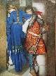 Burton, Frederic, Meeting on the Turret Stairs Fine Art Oil Painting