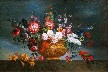 Bogdany, Jakob, Flower Piece with Parrot Fine Art Oil Painting